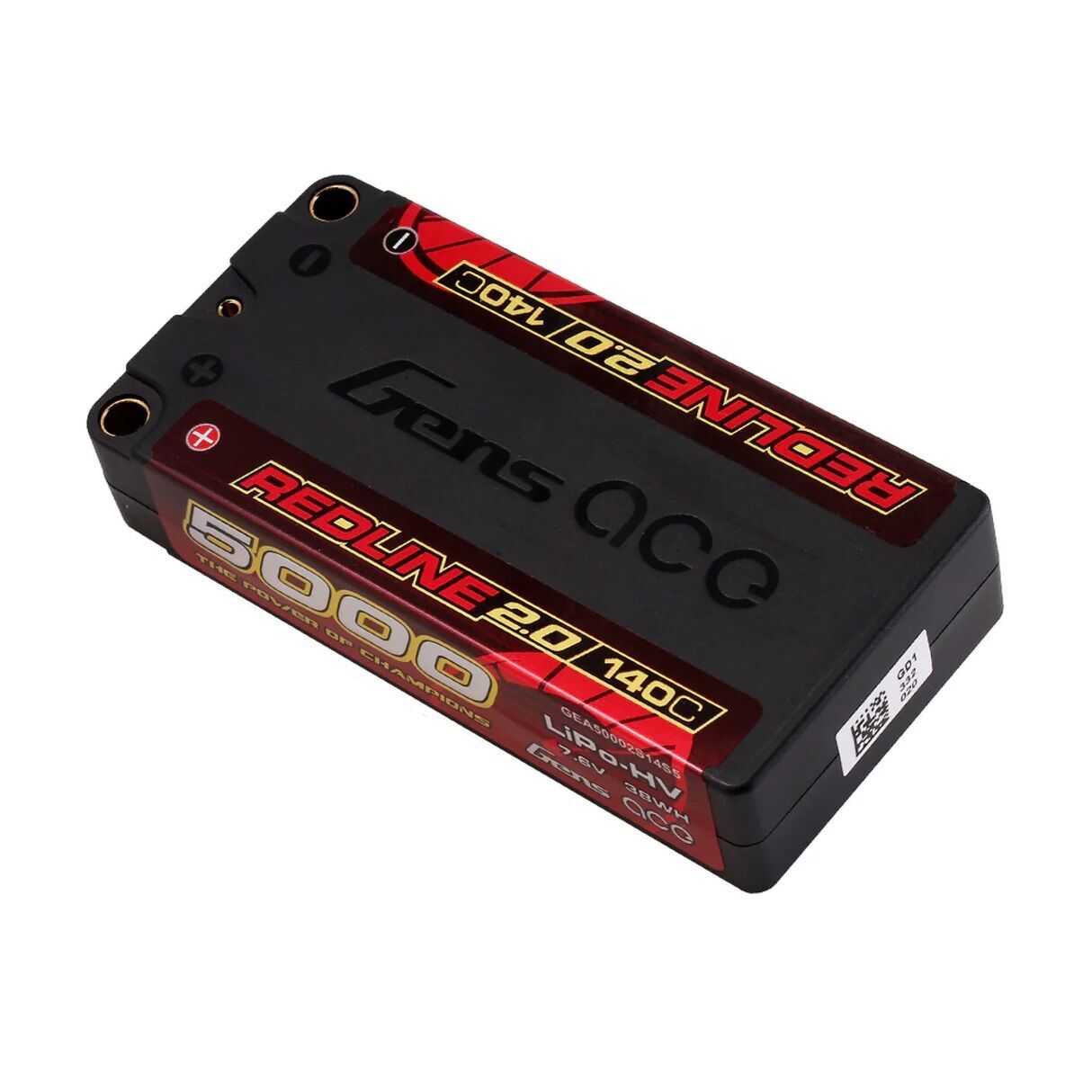 Gens ace Redline 2.0 5000mAh 7,6V 140C 2S1P HardCase HV LiPo Battery 5mm Connector