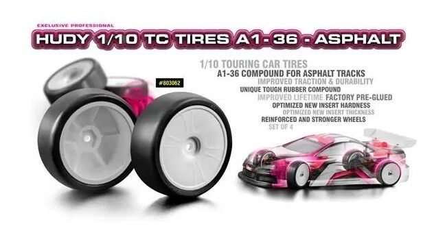 _9563HU-803062 HUDY Asphalt A1-36 Tourenwagen Reifen 110 Komplettrad verklebt (4)1