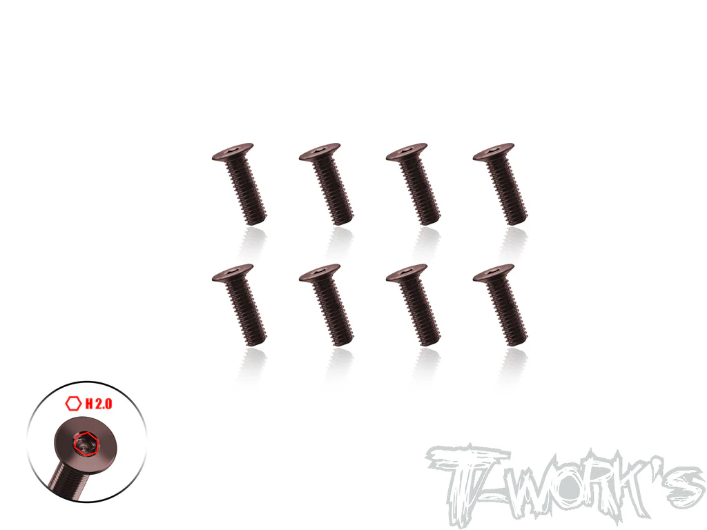 T-Work´s  120° Steel Countersunk CNC Hex Screw M3 x 10,0mm (8)