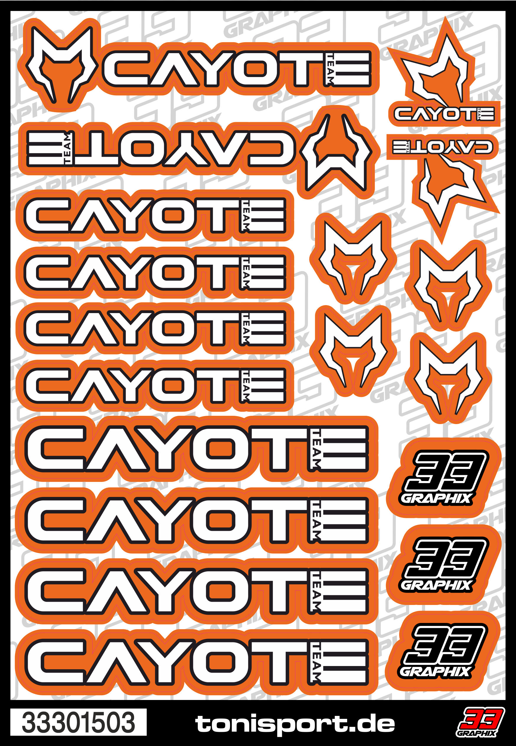 33301503 - Cayote Aufkleberbogen (DIN A5) - Orange