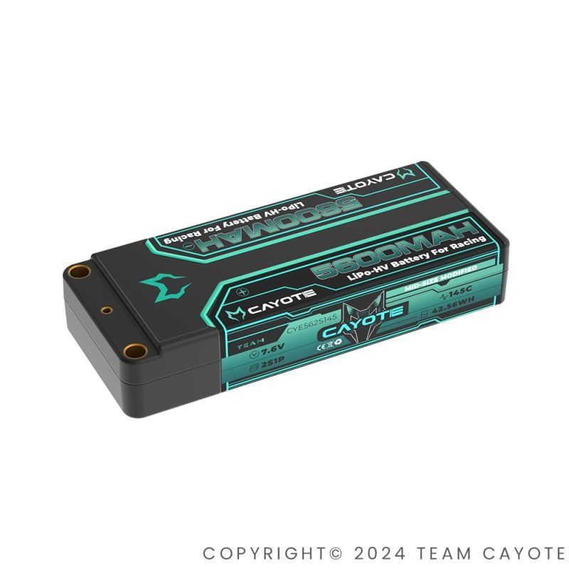 CAYOTE Racing 5600mAh 2S Mid-Size LiPo Akku 7,6V 145C 201g