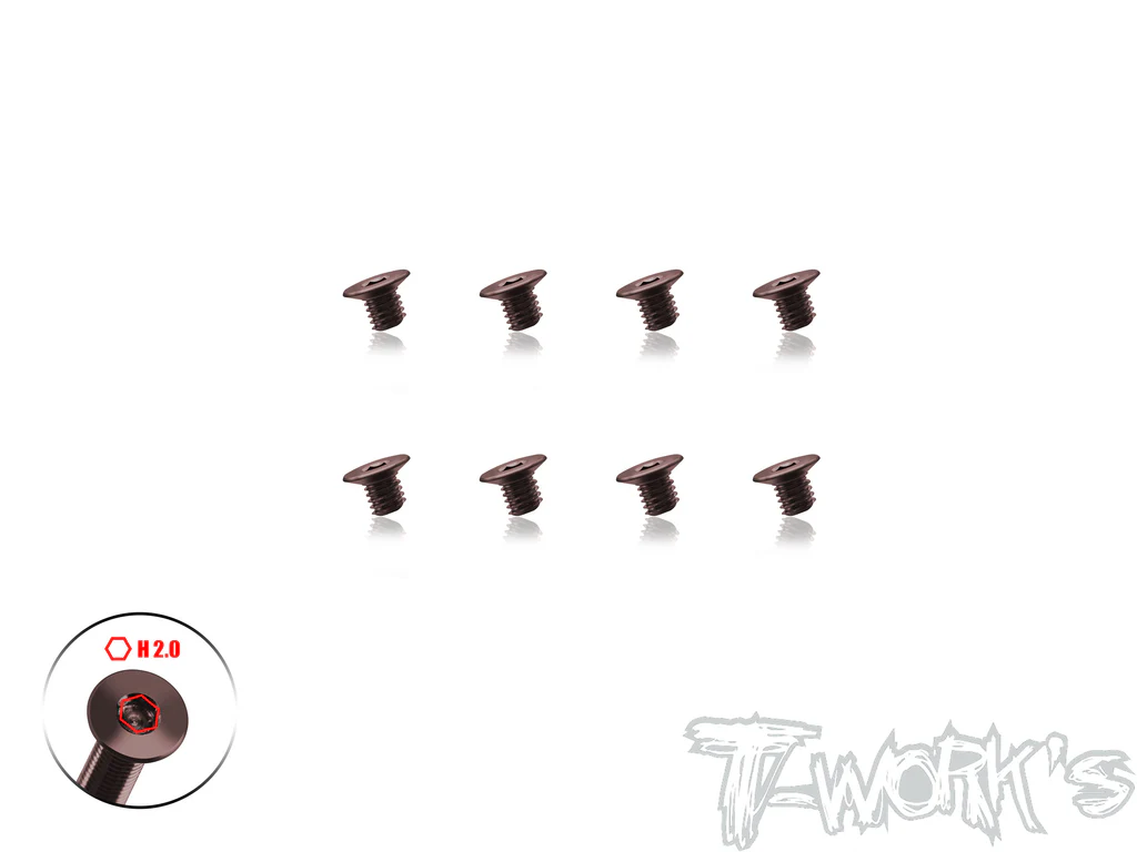 T-Work´s  120° Steel Countersunk CNC Hex Screw M3 x 4,0mm (8)