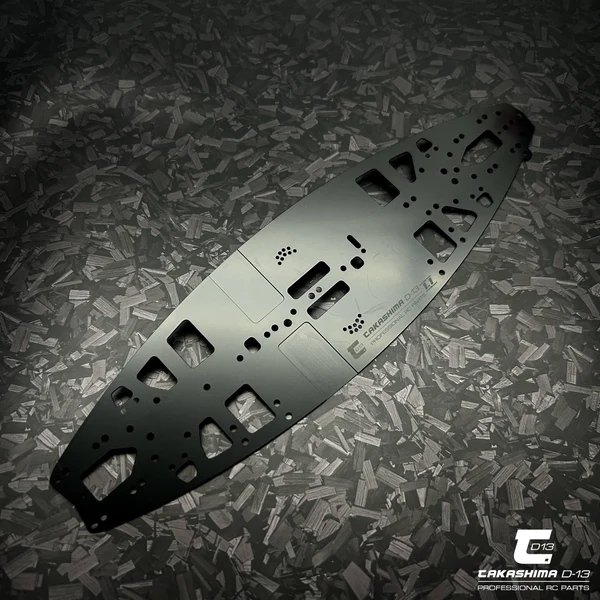 Takashima D-13 Stahl Chassis 1,1mm für Mugen MTC-3 (137g) - Schwarz