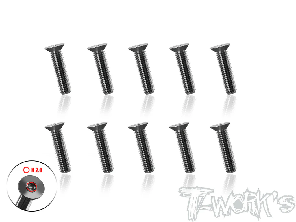 T-Work´s 64 Titan Super Thin Countersunk Hex Screw M3 x 12mm (10)