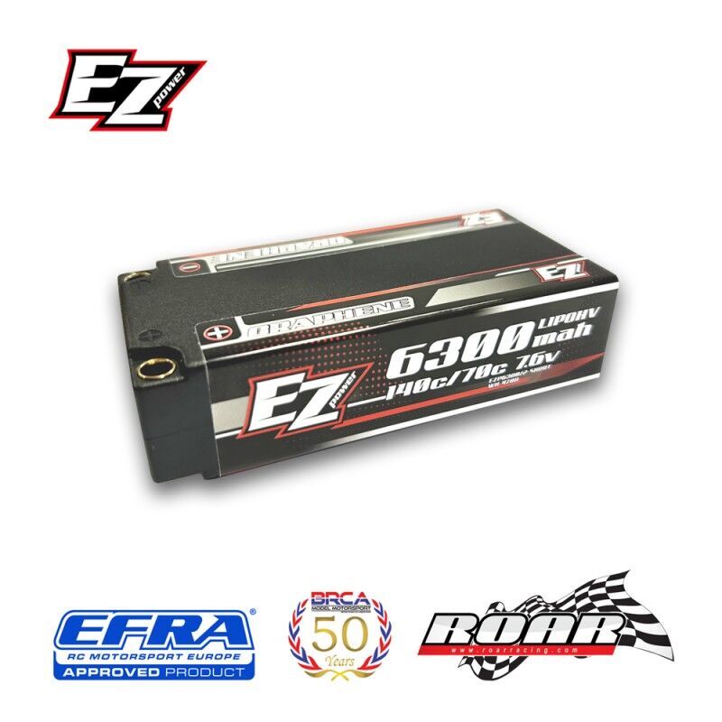 EZ Power HV Graphene Shorty LiPo Battery 6300mAh 7,6V 140/70C, 5mm - 218g