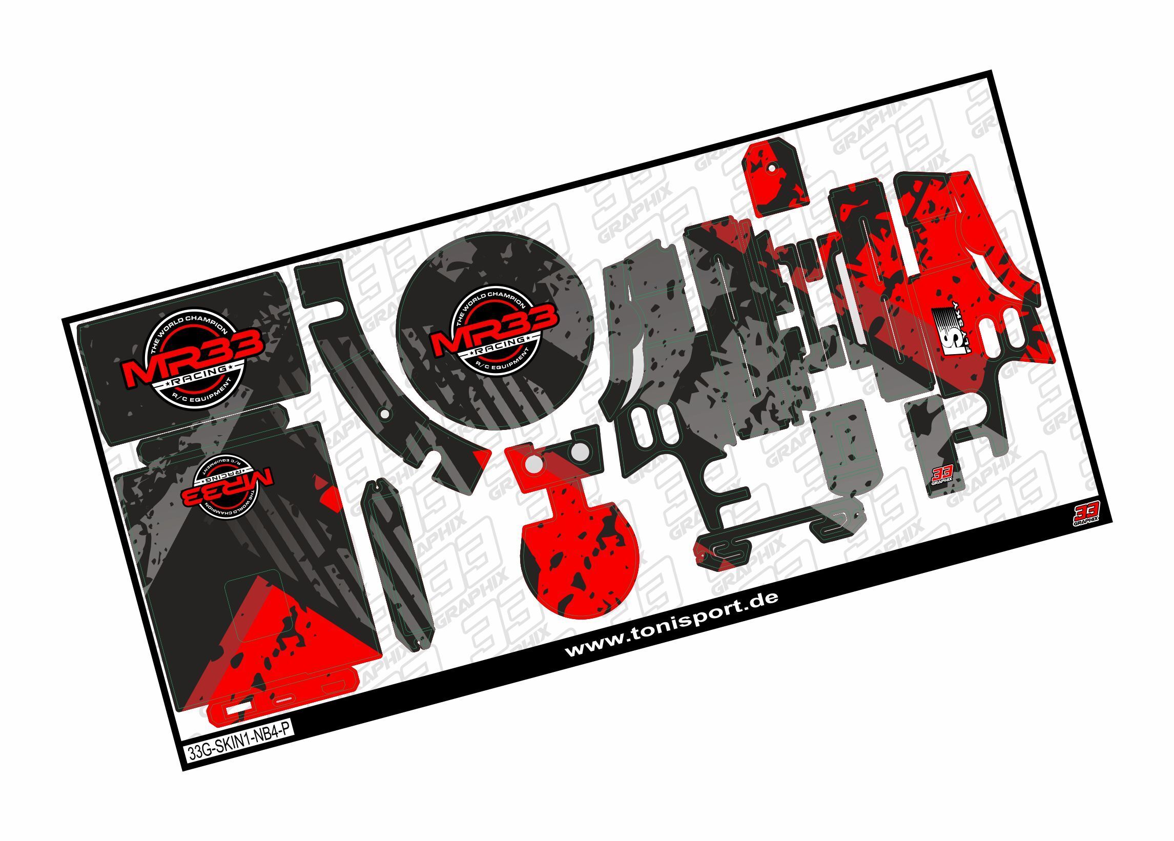 MR33 Flysky Noble NB4-Pro Skin Sticker Sheet by 33Graphix 