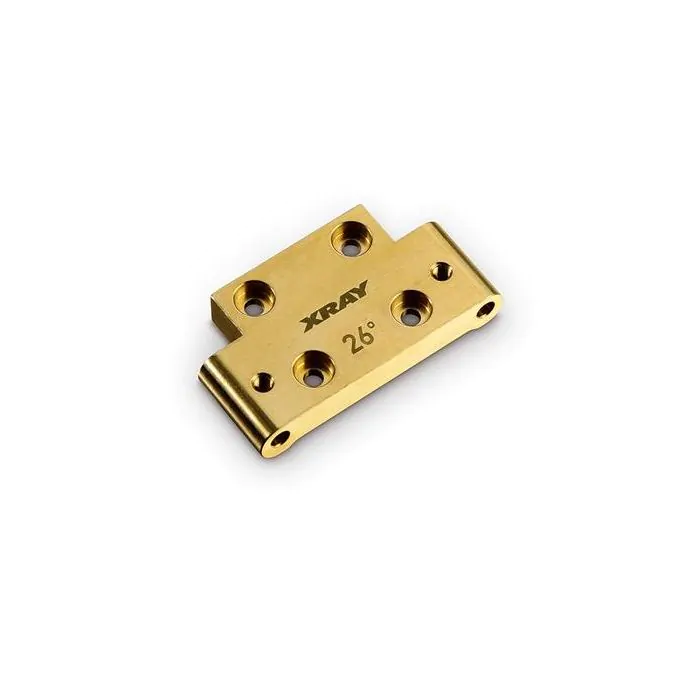 XRAY XB2-2026 Brass Front Lower Arm Mount 26° Kick-Up 46g (1)