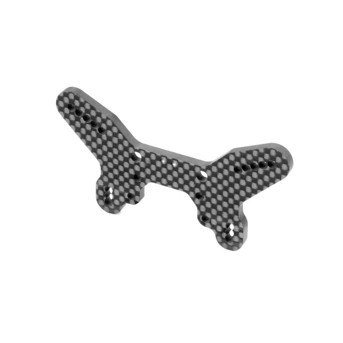 XRAY XB4 2026 Kohlefaser Dämpferbrücke HS Bulkhead für Wing – 2 Dots - Vorne