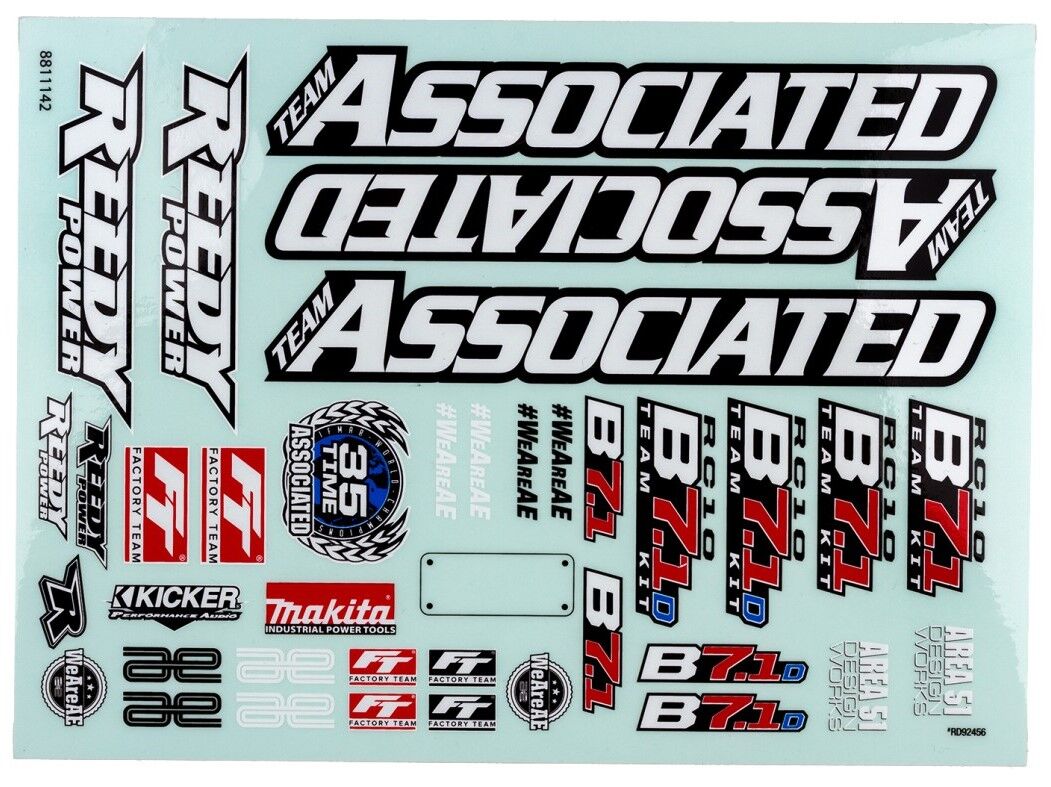 Team Associated RC10B7.1 Decal Sheet