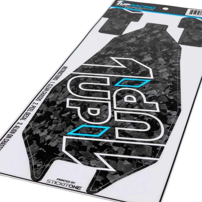 1up Racing Forged Carbon Look Chassis Schutzfolie Associated RC10T7 (1)
