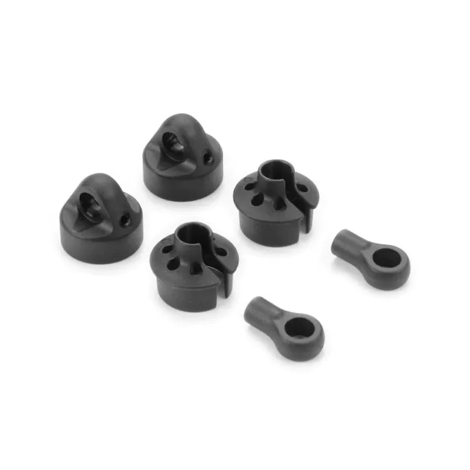 XRAY XB4-2026 Big Bore Composite Short Shock Cap, Spring Collar, Ball Joints (2)