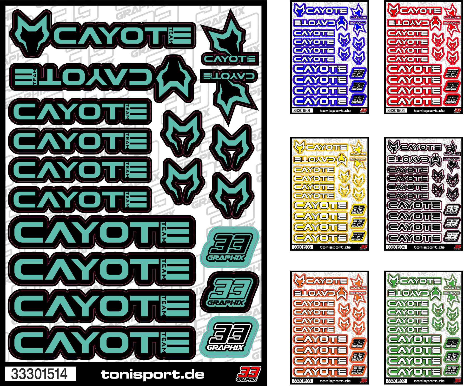 Cayote Aufkleberbogen by 33Graphix DIN A5