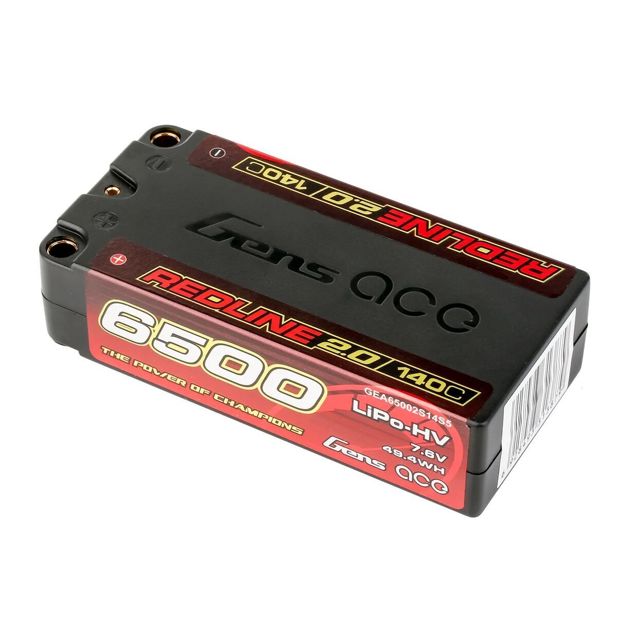 Gens ace Redline 2.0 6500mAh 7,6V 140C 2S1P HardCase HV LiPo Battery 5mm Connector
