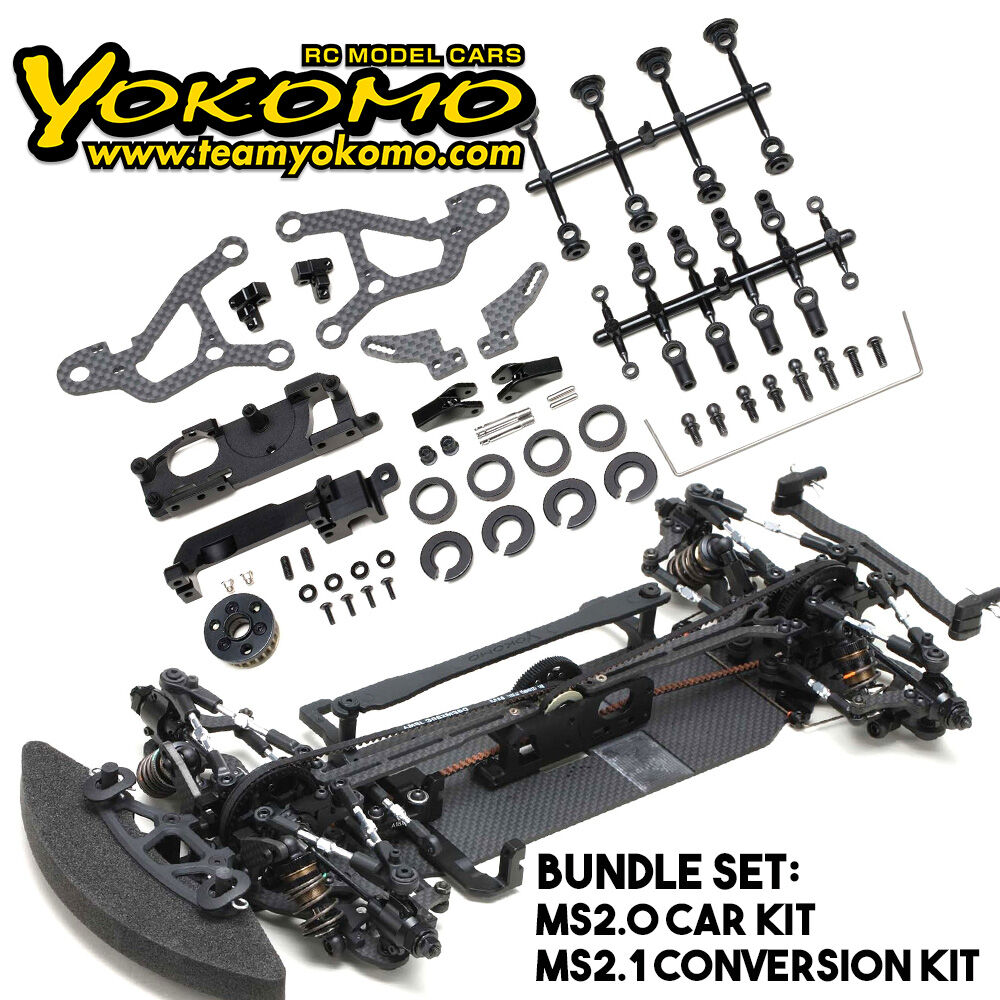 Yokomo Master Speed MS2.0 1:10 Tourenwagen Baukasten mit Kohlefaser Chassis UND MS2.1 Conversion Kit