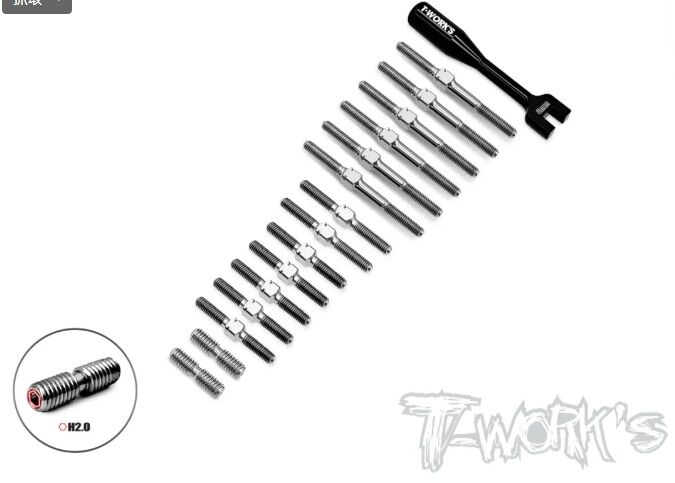 T-Work`s 64 Titanium Turnbuckle Set for Xray X4-2025 (13)