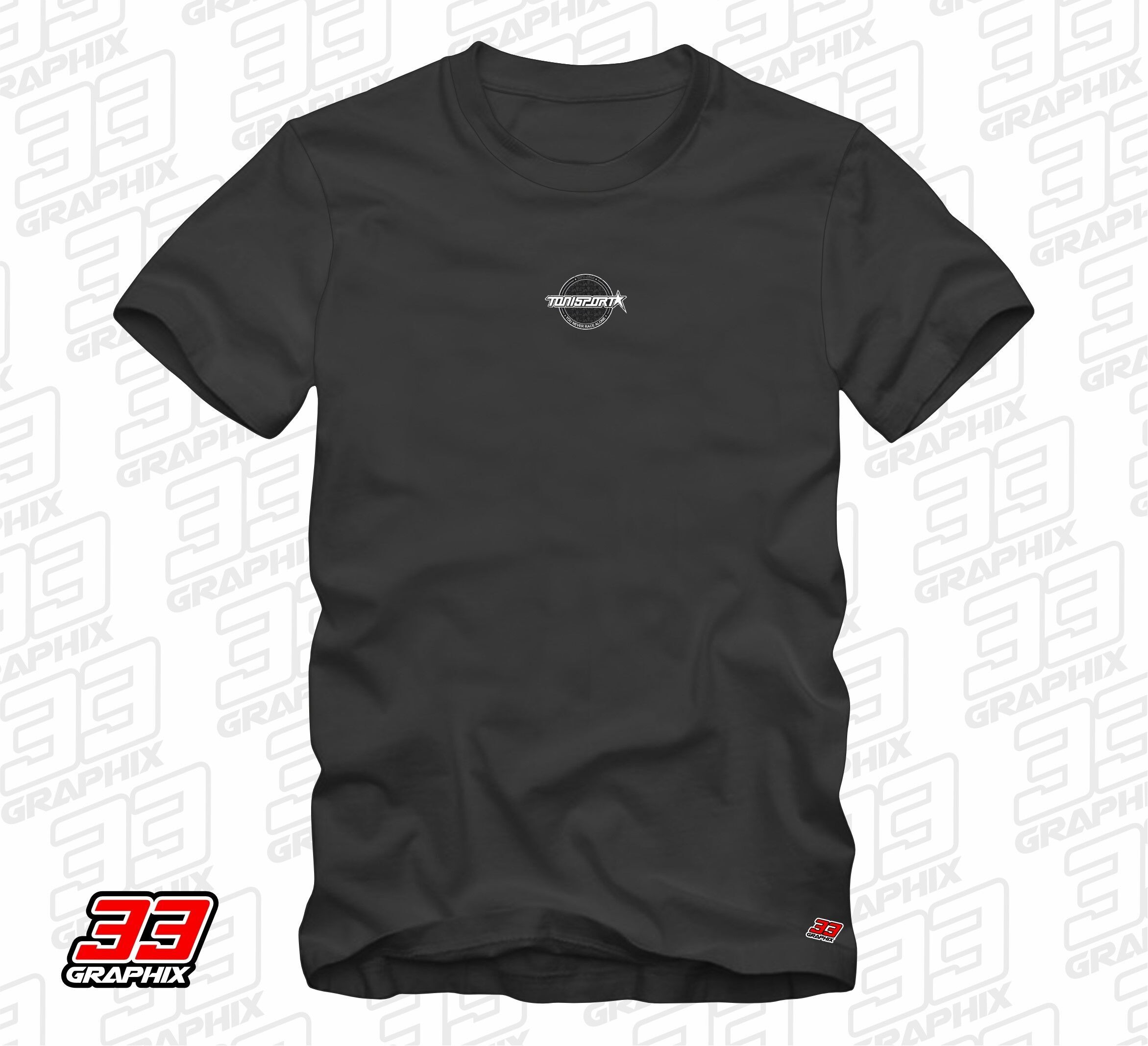 ToniSport Team T-Shirt SMALL LOGO by 33Graphix - Black
