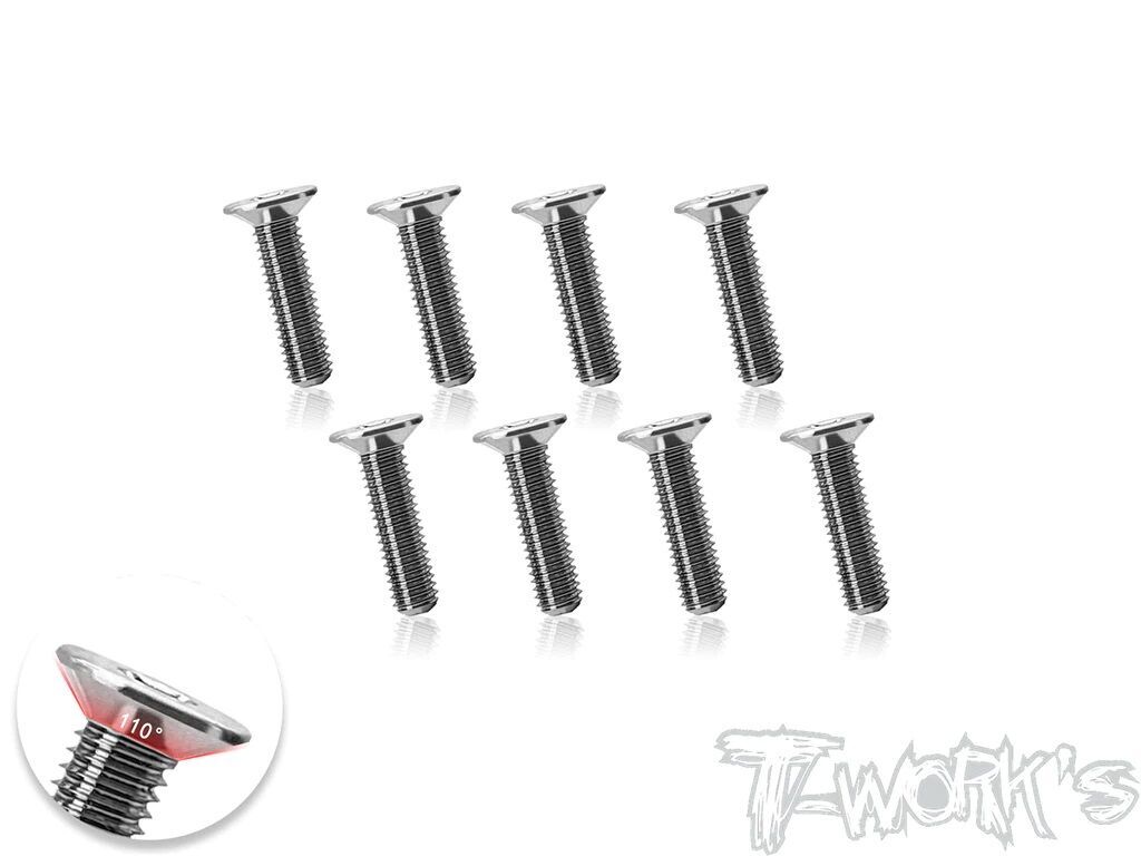 T-Work`s Titanium Flathead Screw 110° M3x12mm (8)