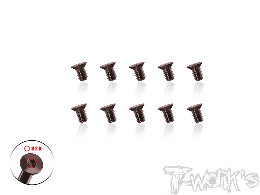 T-Work´s Super Thin Steel Countersunk Hex Screw M3 x 5,0mm (10)