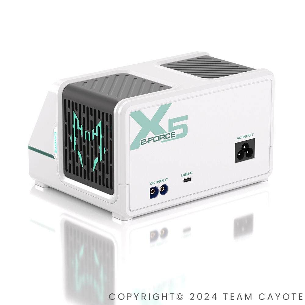 CYEG1021 CAYOTE 2-Force X5 Ladegert (EU Version) incl. 2 XT90 Ladekabel (2) CYEG1021 CAYOTE 2-Force X5 Ladegert (EU Version) incl. 2 XT90 Ladekabel (2)