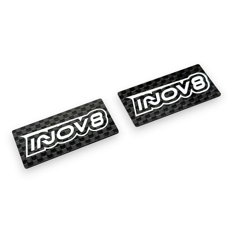 INOV8 Carbon "INOV8" Logo Wing Endplates 40x20mm for 1:10 Onroad (2)