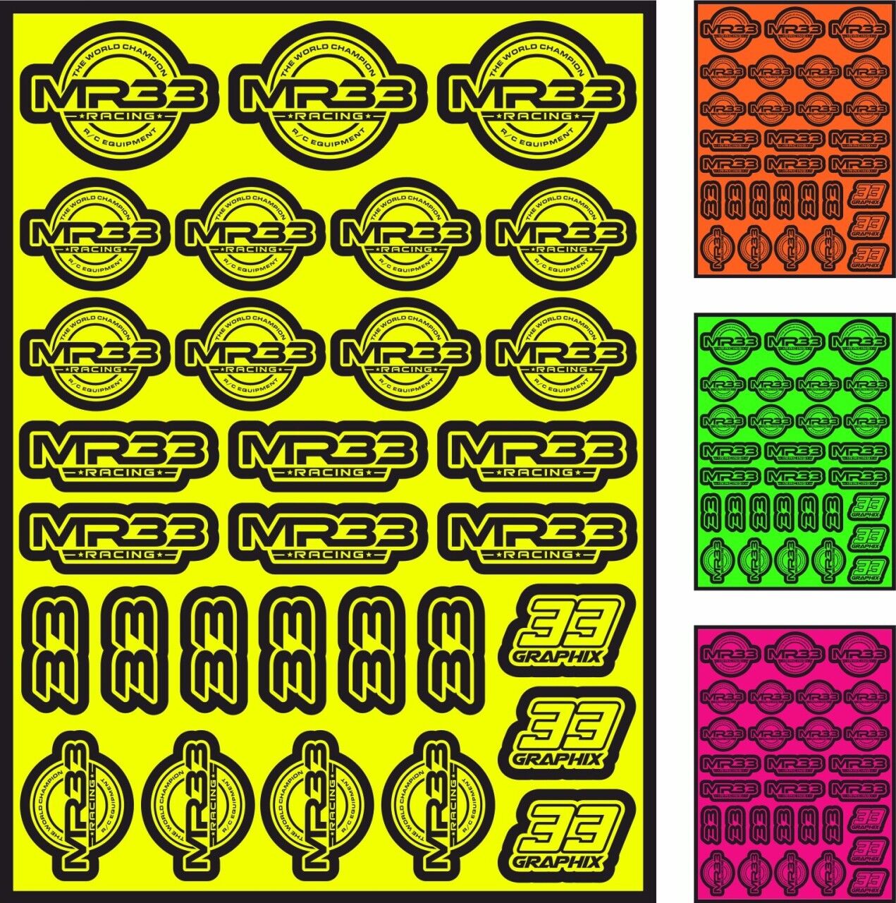 MR33 NEON Sticker Sheet by 33Graphix DIN A5 (Assorted Colors) | Neon ...